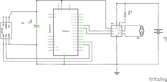 TA7291P_モーター1個_Netduino_回路図